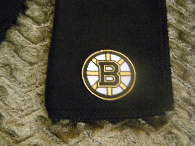 Boston bruins  black fleece scarves scarfs scarf 9" x 60"(inches) nhl ice hockey