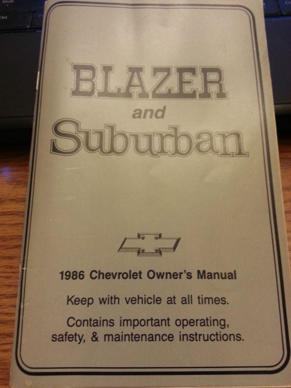 1986 chevrolet blazer and suburban owners manual