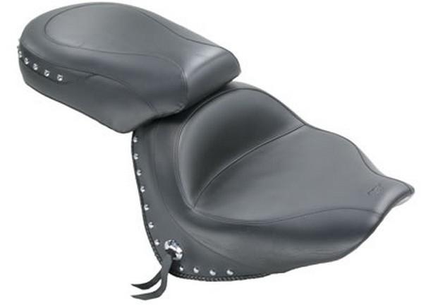 Mustang motorcycle 2 pc seat w/studs black for yamaha v-star 1300/tourer