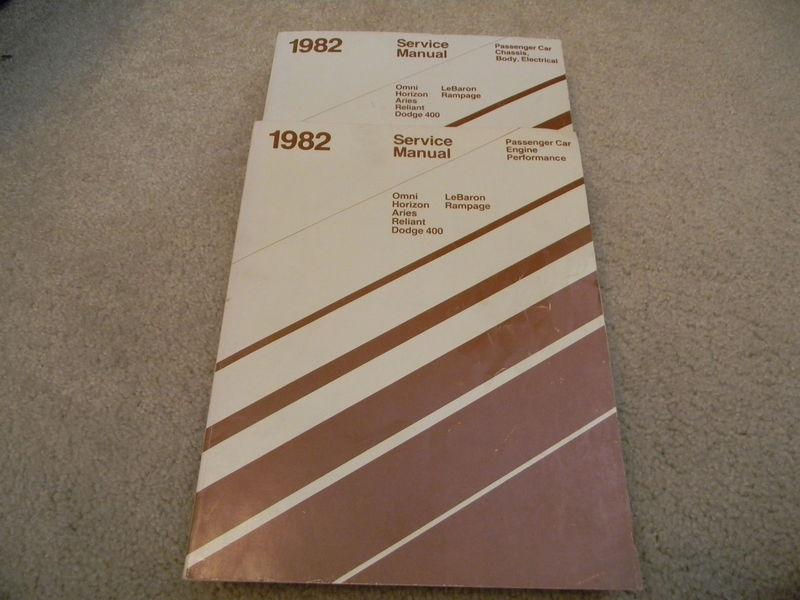 1982 chrysler, dodge,plymouth service manuals