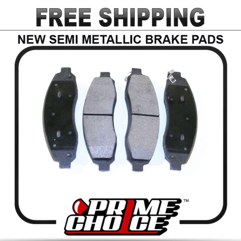 New premium complete set of front metallic disc brake pads with shims