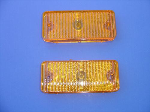 1967-1968 chevrolet truck parking light lenses-guide-amber-pair 