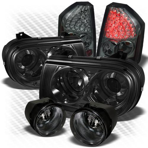 08-10 300c smoked pro headlights + philips-led perform tail lights + fog lights