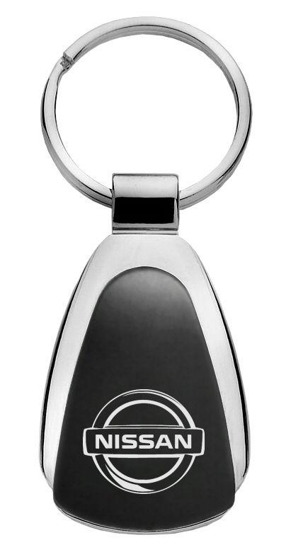 Nissan black tear drop metal keychain car ring tag key fob logo lanyard