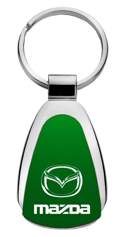 Mazda green green tear drop metal key chain ring tag key fob logo lanyard