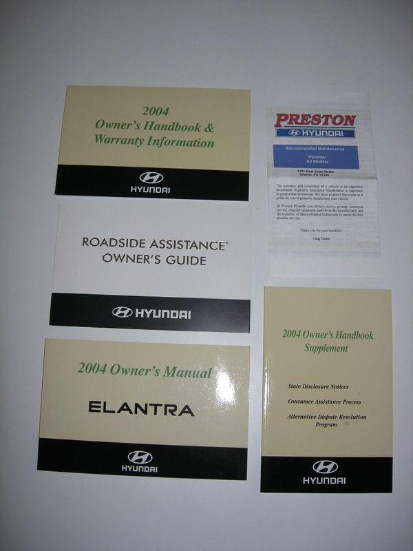 2004 hyundai elantra .owners manual,warranty book supple road booklet,maint.book