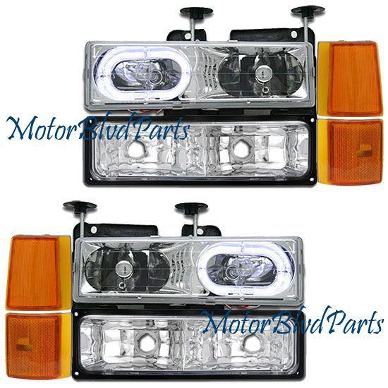 94-99 gmc ck headlights+bumper+corner lights lamps set