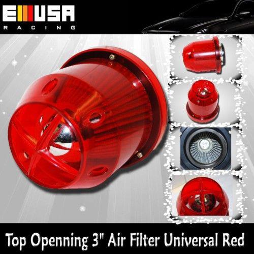 Top opening 3" air filter universal red acura integra legend bmw scion dodge