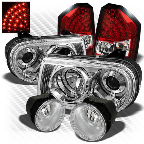 08-10 300c halo projector headlights + r/c led perform tail lights + fog lights