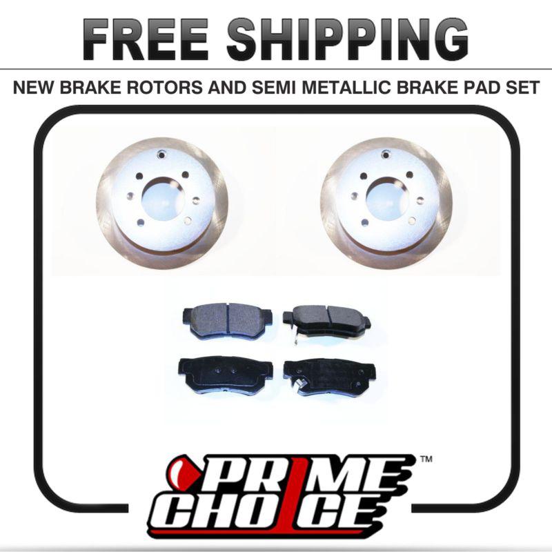 Premium rear metallic brake pads and disc rotors complete kit left & right pair