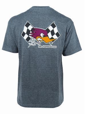 Ghh t-shirt cotton mr. horsepower checkered flag logo charcoal men's 3xl ea