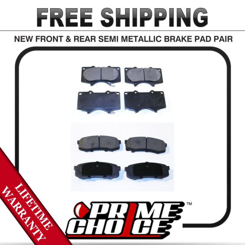 Complete set of front and rear premium brake pads with lifetime warranty