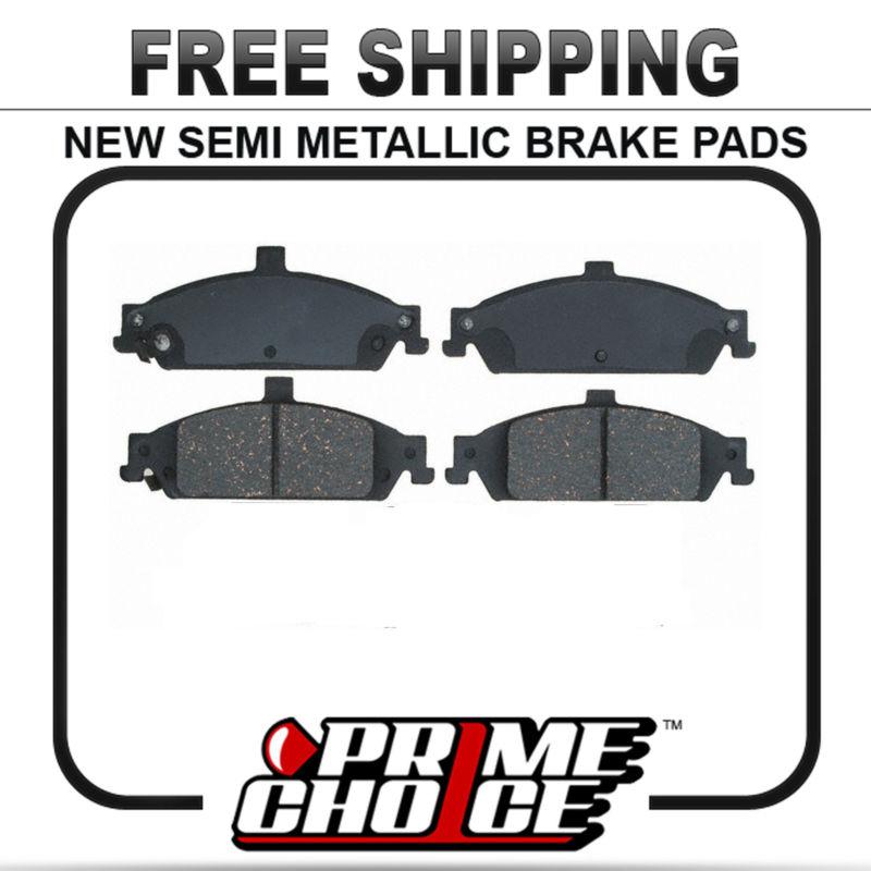 New premium complete set of front metallic disc brake pads with shims