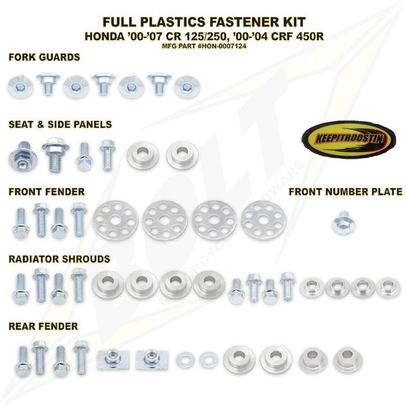 Plastic bolt kit for honda crf 450 2002 2003 2004 crf450 450r