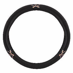 University of virginia cavaliers team logo genuine leather steering wheel cover