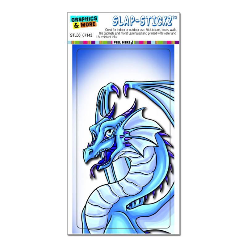 Dragon happy blue - cute fantasy - slap-stickz™ car window locker bumper sticker