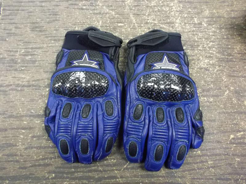 New opened icon motorsports merc shorty blue gloves-small