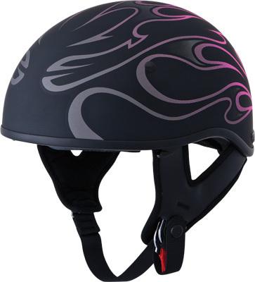 Fly .357 half helmet pink flame xs 73-8205-1