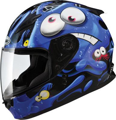 Gmax gm49y full face helmet slimed black/blue ym g7491211 tc-2
