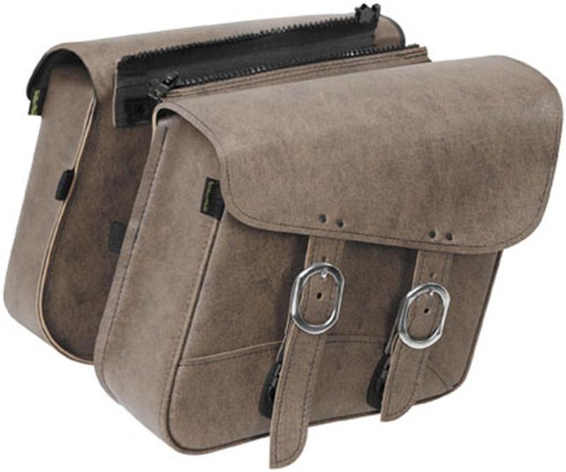 Willie & max double down brown compact slant saddlebags,brown,12" x 9.5" x 5.5"