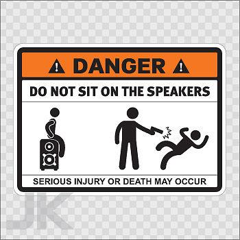 Decal stickers sign signs warning danger caution stay away speakers 0500 z3664