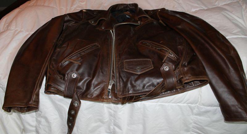 Awesome harley davidson brown leather jacket- men's xxl 