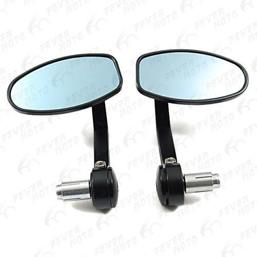 7/8” motorcycle bar end rear view mirror cnc aluminum blue glass mirrors pair