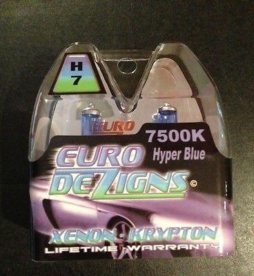 Hyper blue h7 xenon hid high beam headlights bulbs 7500k