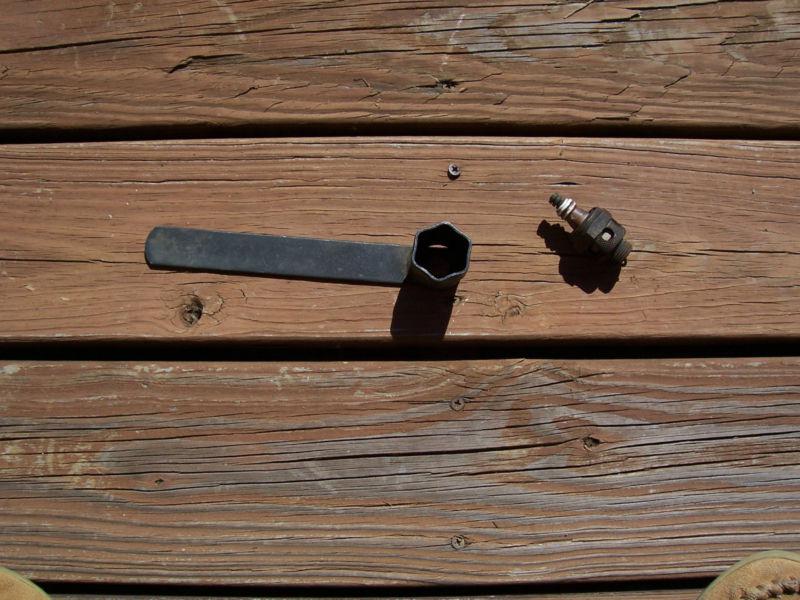 Vintage spark plug wrench fits champion harley-davidson 3