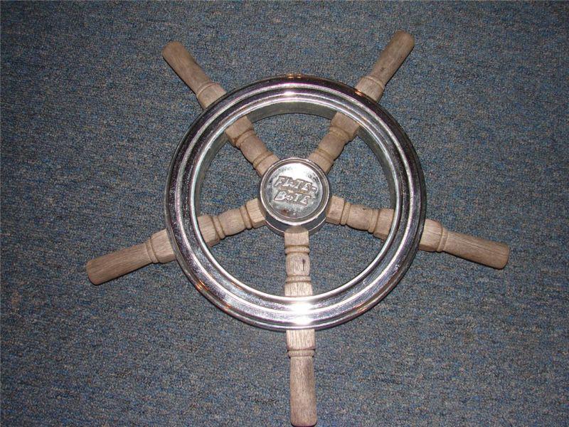 Vintage harris flote bote 17" boat steering wheel assy ship style