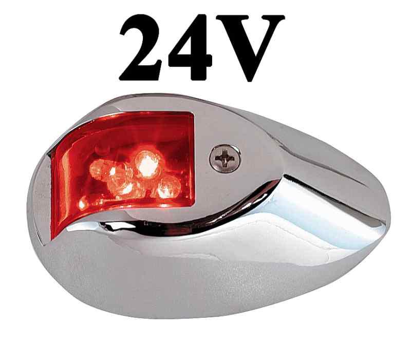 Perko # 0602dp2chr - led side lights - red/green - 24v - chrome plated housing