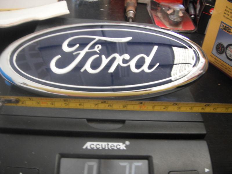 Brand new oem ford 1983 - 1997 blue 7" oval front grill plate e7tz-9842528-a