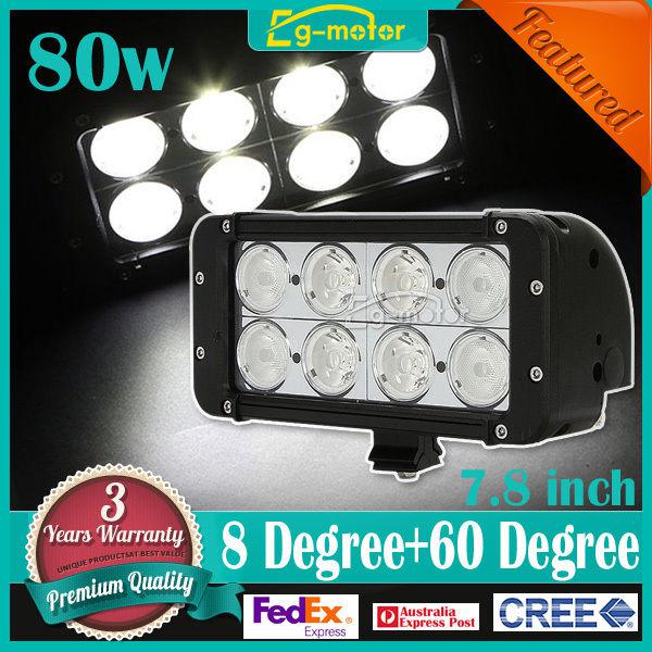 80w 7.8 inch flood spot beam cree led work light bar offroad 4wd car truck boat