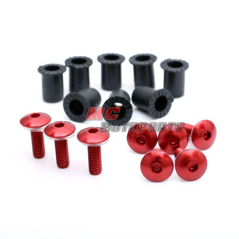 Red windscreen fairing bolts suzuki gsf 650 bandit s katana gsx650f 