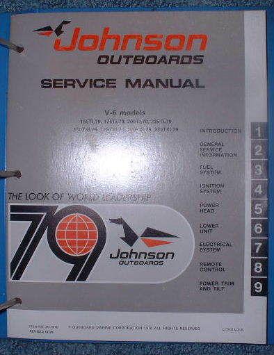 *1979 johnson v-6 models service manual (super nice)