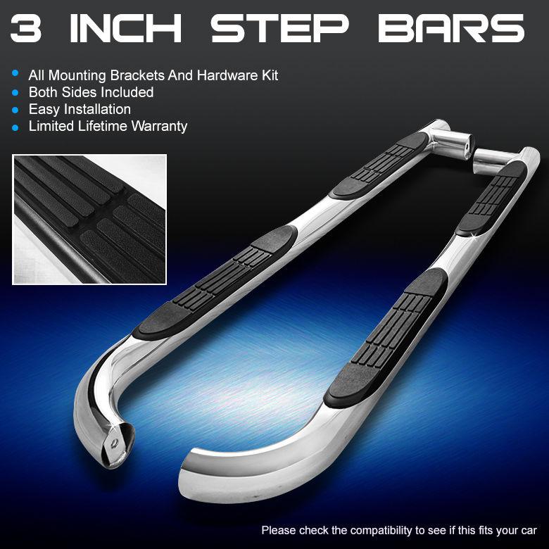 01-07 ford escape 3" polished stainless steel side step nerf bar running boards