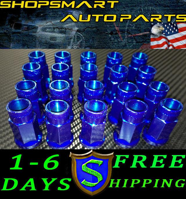 M12x1.5 mm blue steel tuner lug nut set 20 pcs honda acura toyota civic lugnuts 