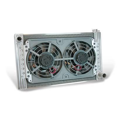 Flexalite radiator/fan kit aluminum natural dual row 32.250" width 18.875"height