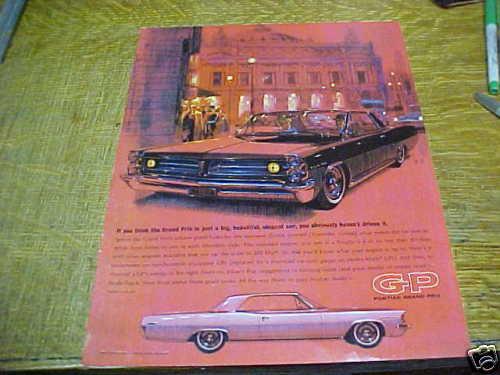 1963 pontiac  grand prix  advertisement, vintage ad