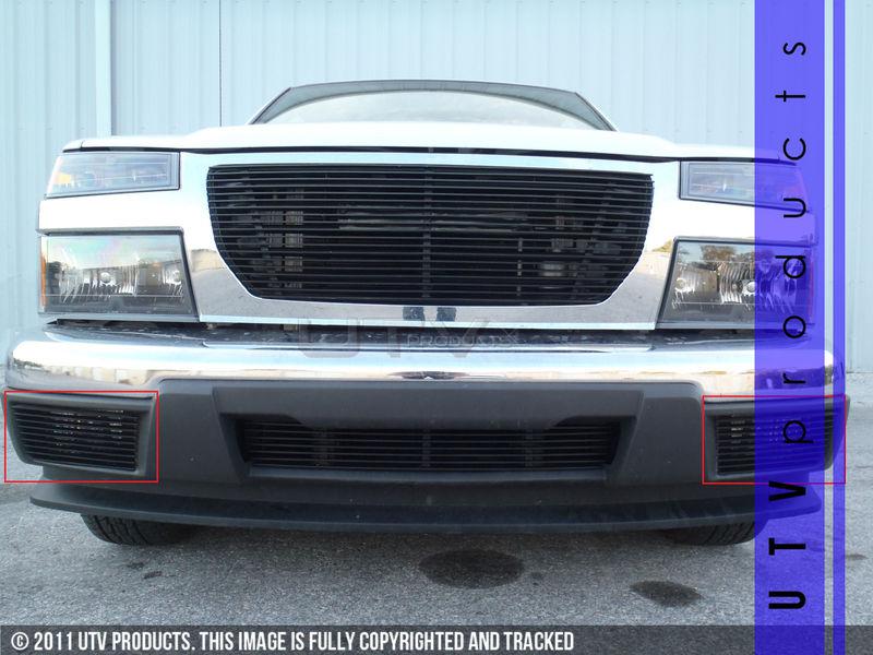 2004 - 2012 gmc canyon fog light billet grille kit black 2pc kit side grille