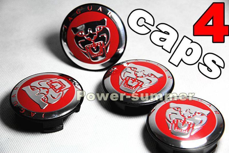 Red boy 4 covers 2.25" jaguar emblem wheel center caps s type x type xk xf xj8