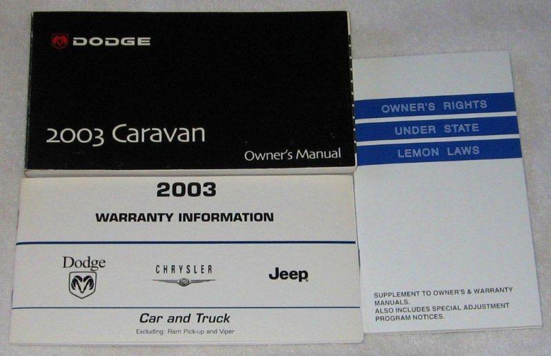 2003 dodge grand caravan/caravan owners manual