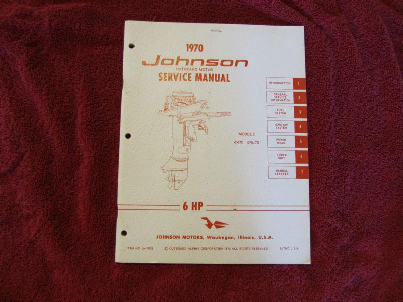 Vintage 1970 johnson 6hp service manual