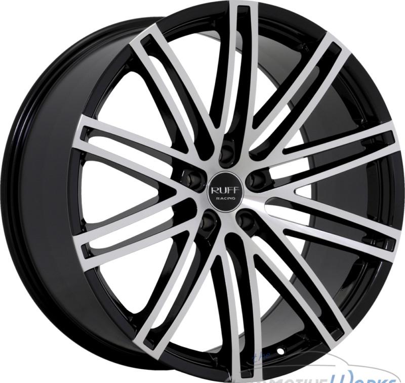 20x8.5 ruff r955 5x115  +20mm gloss black machined rims wheels inch 20"