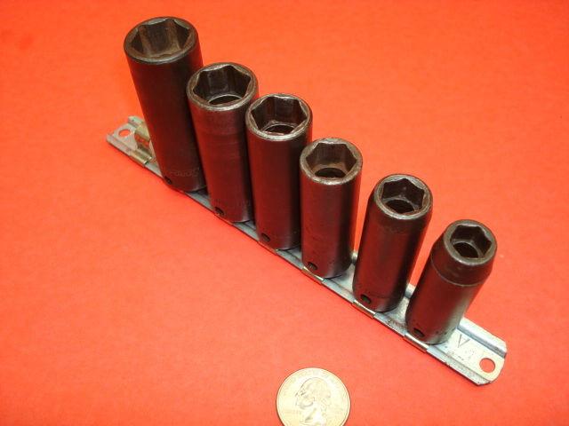 6 pcs. snap on tools 3/8" drive deep impact socket set 3/8 inch to 11/16 inch