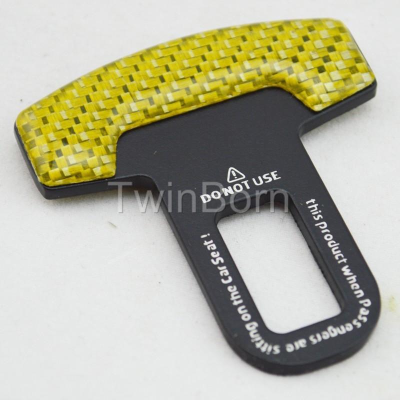 Yellow carbon fiber alarm stopper insert clip for vw passat golf gti tiguan polo