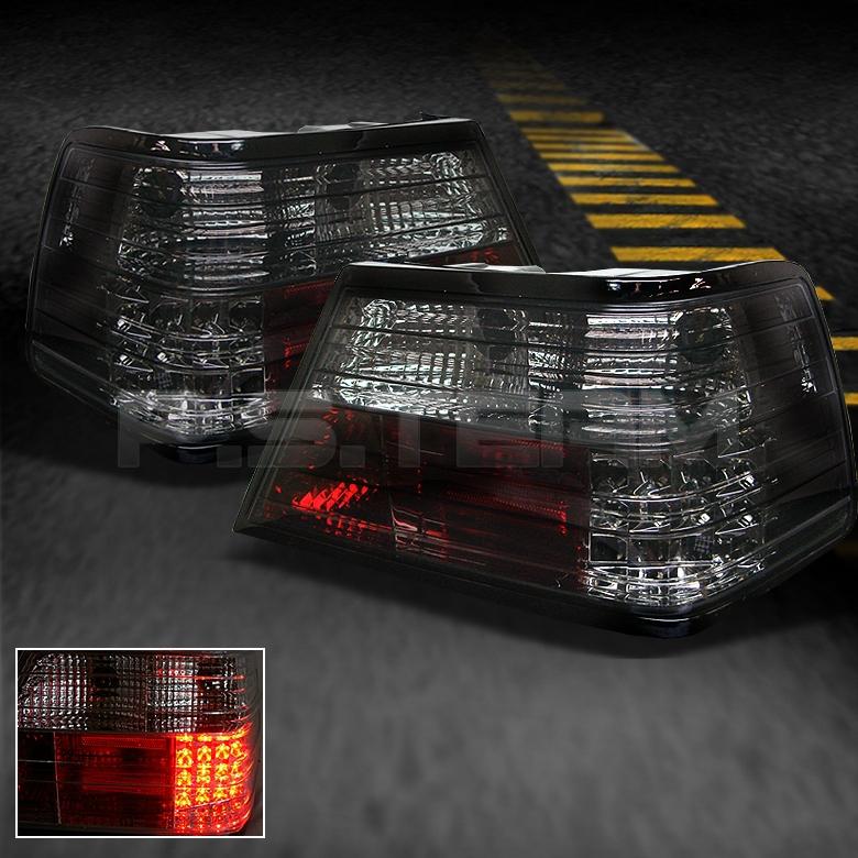 Smoked 86-95 mercedes benz w124 e-series jdm led tail brake lights lamps pair