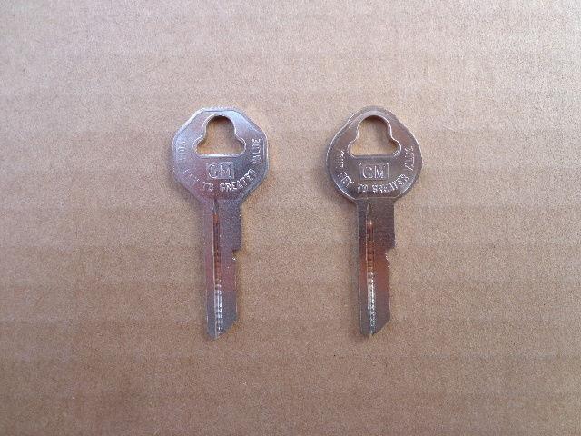 2 new keys! fits all 1936-1966 gm cars/trucks - corvette, bel air, impala 929-19