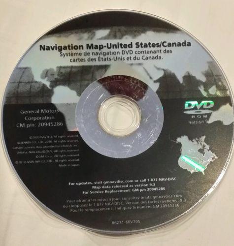 Cadillac escalade, gm navigation map dvd disc 2011 update ver 9.3 gm# 20945286