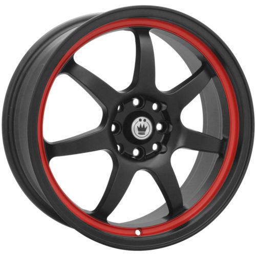 16x7 black red konig forward wheels 4x100 4x4.5 +40 daewoo lanos nubira